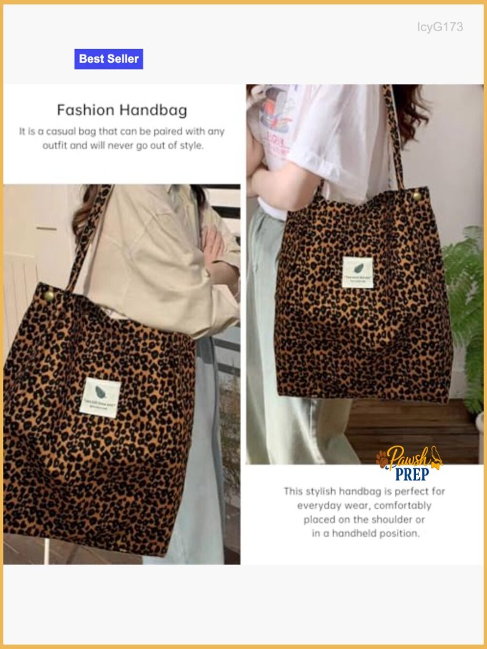 Large Corduroy Quilted Tote Bag with Inner Pockets - Picture 6 of 7